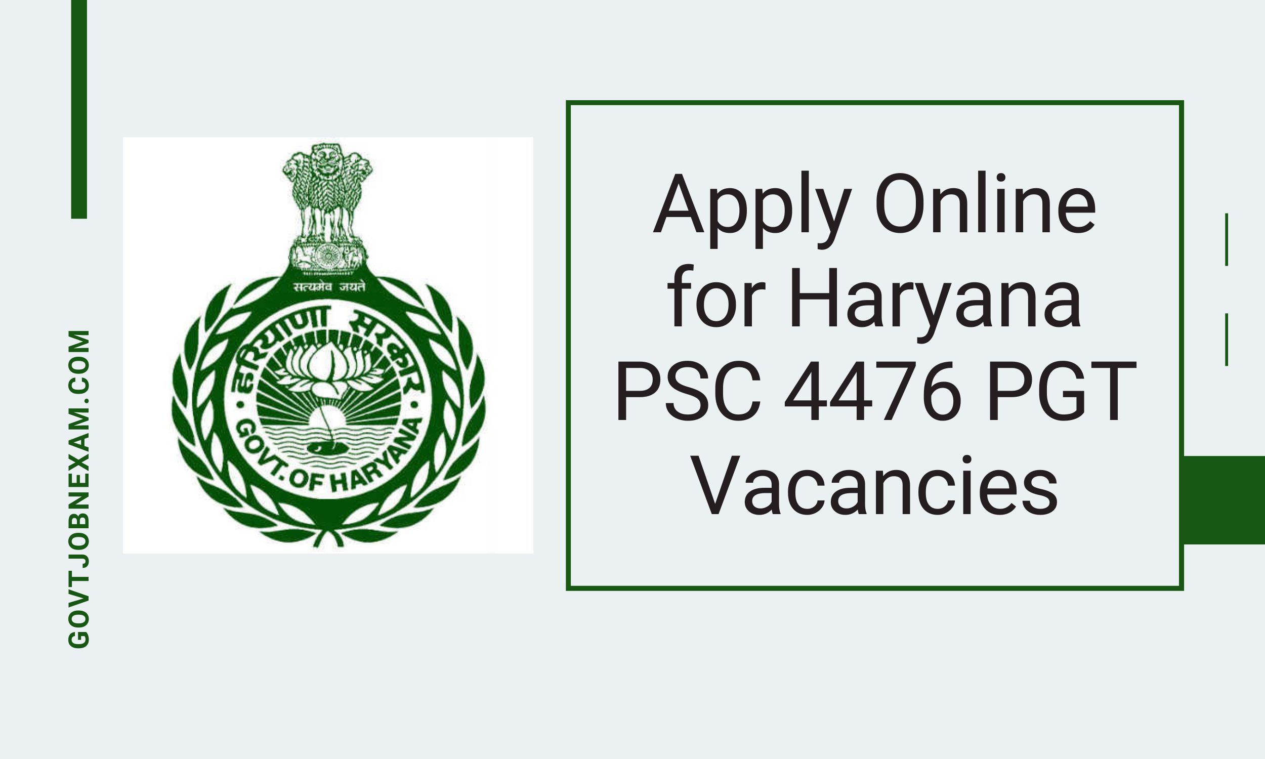Read more about the article HPSC Recruitment 2023 | Apply Online for Haryana PSC 4476 PGT Vacancies